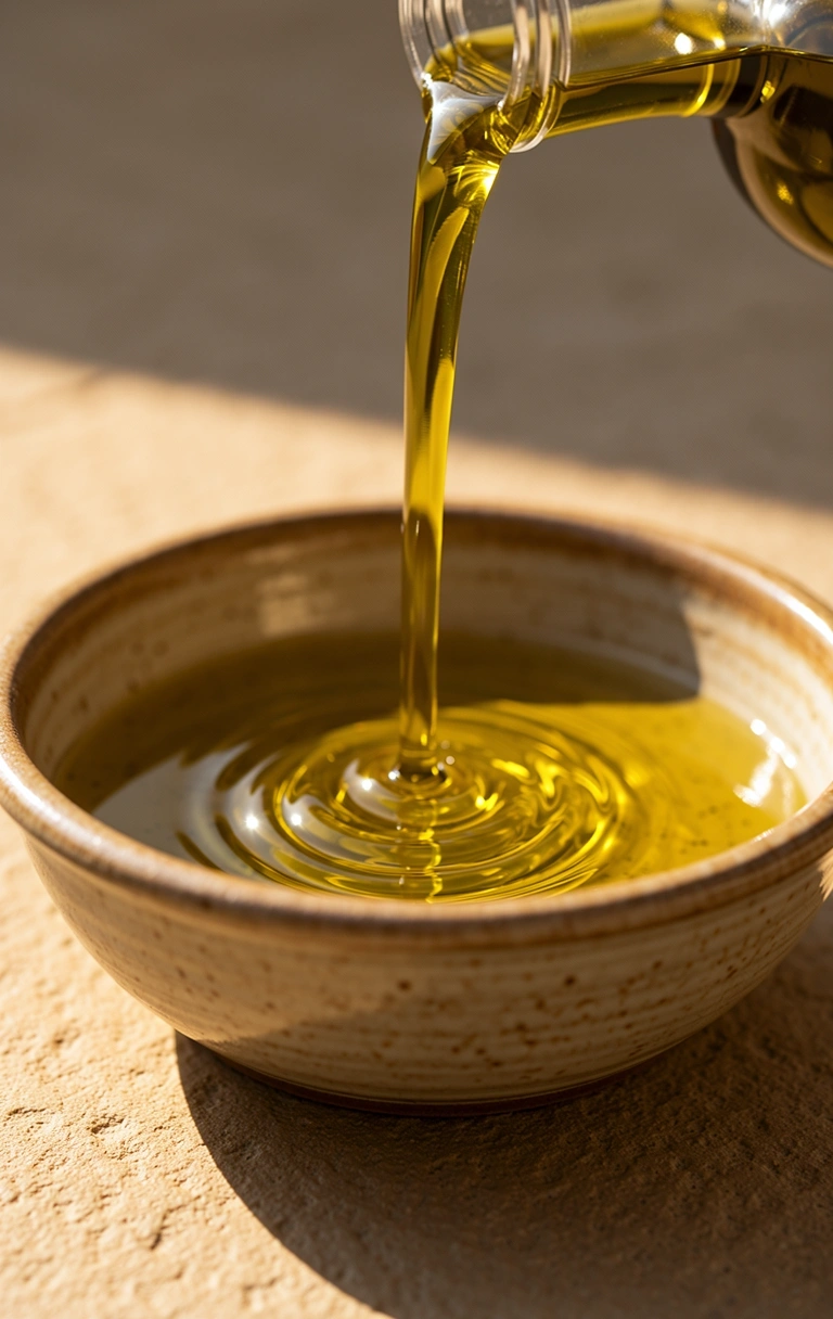Aceite de oliva virgen extra fluyendo